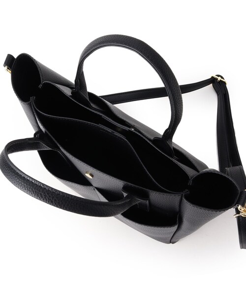 SHOO・LA・RUE（シューラルー）の「◆【2WAY】ダブルポケットスクエアトート（トートバッグ・レディース・ブラック/グレー/サンドベージュ・00）」の13枚目の写真