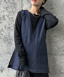 Vネックデニムベスト