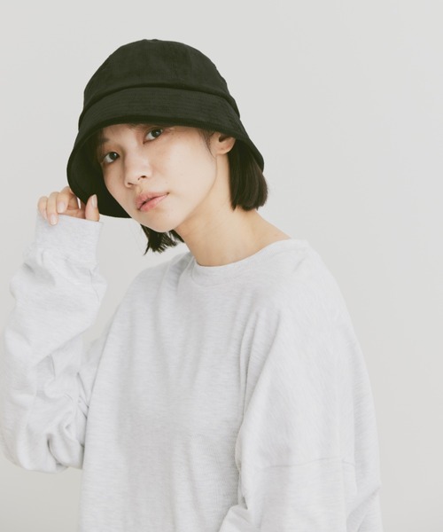 flaner（フラネ）の「Corduroy bucket hat / コーデュロイバケットハット（ハット・レディース・ブラック/アイボリー・FREE）」の6枚目の写真