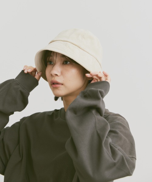 flaner（フラネ）の「Corduroy bucket hat / コーデュロイバケットハット（ハット・レディース・ブラック/アイボリー・FREE）」の12枚目の写真