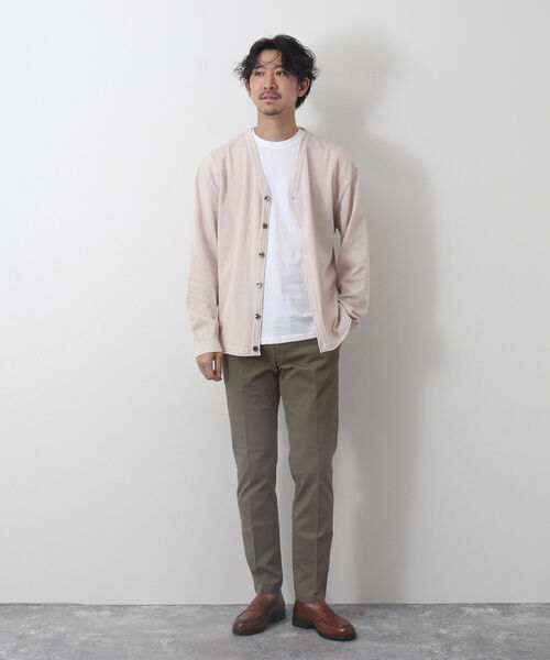 NOLLEY'S goodman（ノーリーズグッドマン）の「SIX FUNCTIONS 半袖Tシャツ付き プレーティング Vカーディガン（カーディガン/ボレロ・メンズ・ロイヤルブルー/イエロー/ベビーピンク/グリーン/ベージュ/ネイビー・S/M/L）」の11枚目の写真