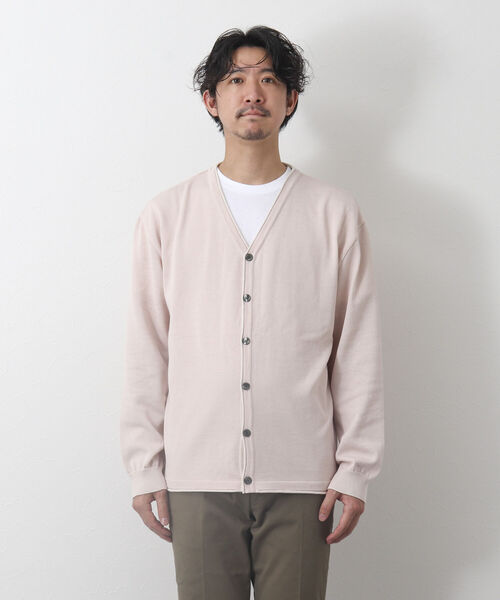 NOLLEY'S goodman（ノーリーズグッドマン）の「SIX FUNCTIONS 半袖Tシャツ付き プレーティング Vカーディガン（カーディガン/ボレロ・メンズ・ロイヤルブルー/イエロー/ベビーピンク/グリーン/ベージュ/ネイビー・S/M/L）」の12枚目の写真