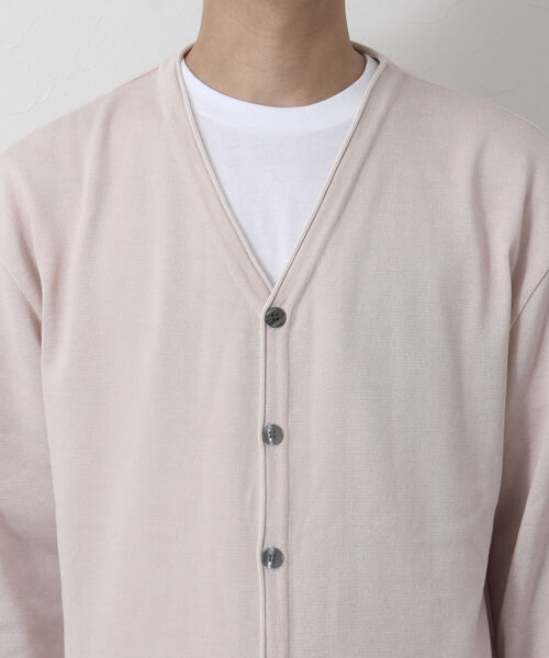 NOLLEY'S goodman（ノーリーズグッドマン）の「SIX FUNCTIONS 半袖Tシャツ付き プレーティング Vカーディガン（カーディガン/ボレロ・メンズ・ロイヤルブルー/イエロー/ベビーピンク/グリーン/ベージュ/ネイビー・S/M/L）」の15枚目の写真