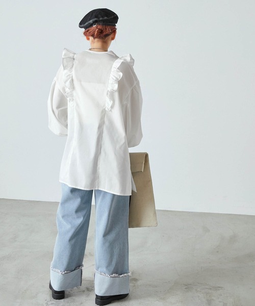 forksy.】TCブロードVネックフリルブラウス forksy.│MONO-MART