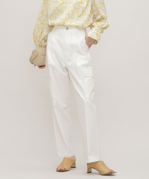 NANO universe（ナノユニバース）の「LB.03/バックサテンカーゴパンツ（カーゴパンツ・レディース・オフホワイト/カーキ・Ⅰ/Ⅱ）」の3枚目の写真