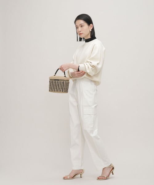 NANO universe（ナノユニバース）の「LB.03/バックサテンカーゴパンツ（カーゴパンツ・レディース・オフホワイト/カーキ・Ⅰ/Ⅱ）」の6枚目の写真