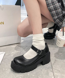 軽量 ストラップ付き 厚底メリージェーンシューズ culs54