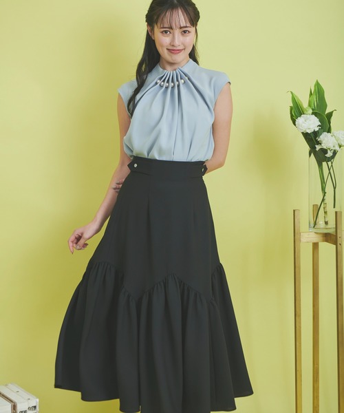 NOELA（ノエラ）の「ティアードスカート（スカート・レディース・ブラック/サックスブルー/ベージュ・M/S）」の2枚目の写真