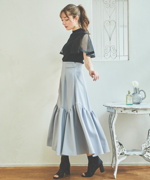 NOELA（ノエラ）の「ティアードスカート（スカート・レディース・ブラック/サックスブルー/ベージュ・M/S）」の9枚目の写真