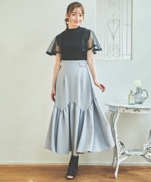NOELA（ノエラ）の「ティアードスカート（スカート・レディース・ブラック/サックスブルー/ベージュ・M/S）」の10枚目の写真