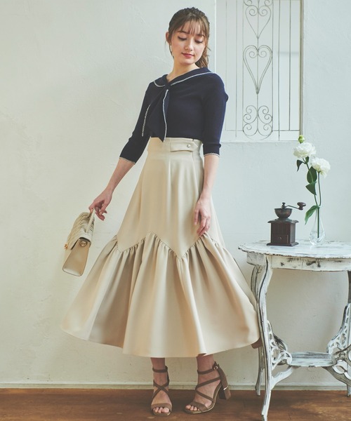 NOELA（ノエラ）の「ティアードスカート（スカート・レディース・ブラック/サックスブルー/ベージュ・M/S）」の11枚目の写真