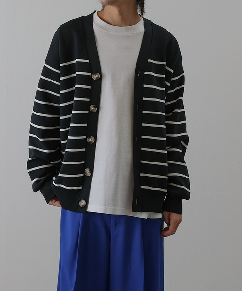 COLONY 2139（コロニートゥーワンスリーナイン）の「スポンディッシュボーダーカーディガン（カーディガン/ボレロ・メンズ・ネイビー/アイボリー・MEDIUM/LARGE）」の3枚目の写真