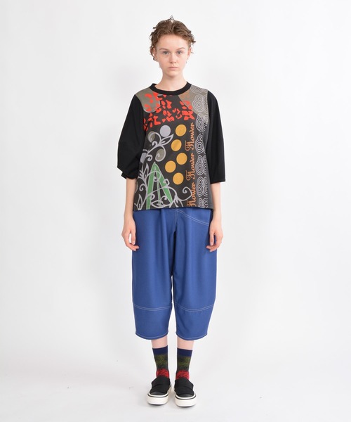 gomme（ゴム）の「花花Ｐ天竺　ボリュームアームＴ（Tシャツ/カットソー・レディース・トップグレー/ブラック/ホワイト・MEDIUM）」の17枚目の写真