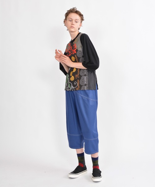 gomme（ゴム）の「花花Ｐ天竺　ボリュームアームＴ（Tシャツ/カットソー・レディース・トップグレー/ブラック/ホワイト・MEDIUM）」の19枚目の写真