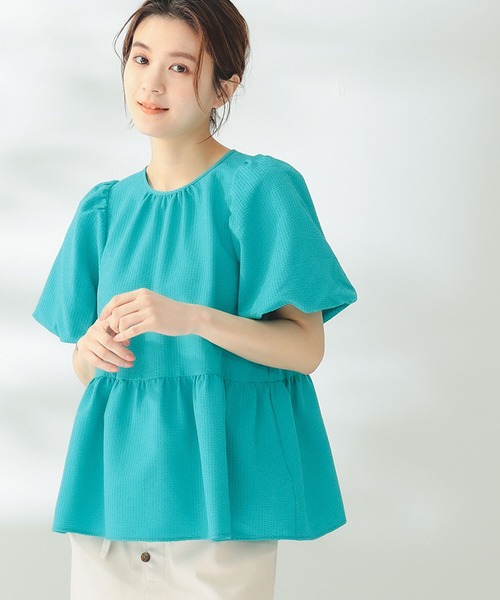B:MING by BEAMS(ビーミングバイビームス)の「B:MING by BEAMS / シアサッカー ブラウス(シャツ/ブラウス・レディース・サックスブルー/ピンク/オフホワイト・MEDIUM/SMALL)」の3枚目の写真
