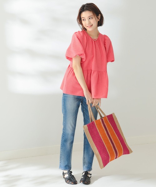 B:MING by BEAMS(ビーミングバイビームス)の「B:MING by BEAMS / シアサッカー ブラウス(シャツ/ブラウス・レディース・サックスブルー/ピンク/オフホワイト・MEDIUM/SMALL)」の7枚目の写真