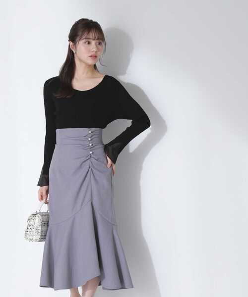 PROPORTION BODY DRESSING（プロポーションボディドレッシング）の「レイヤード風フレアースリーブニット / 1213170316（ニット/セーター・レディース・ピンク/グレー/ブラック・SMALL/MEDIUM）」の17枚目の写真