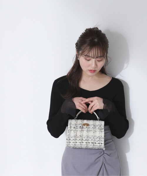 PROPORTION BODY DRESSING（プロポーションボディドレッシング）の「レイヤード風フレアースリーブニット / 1213170316（ニット/セーター・レディース・ピンク/グレー/ブラック・SMALL/MEDIUM）」の12枚目の写真