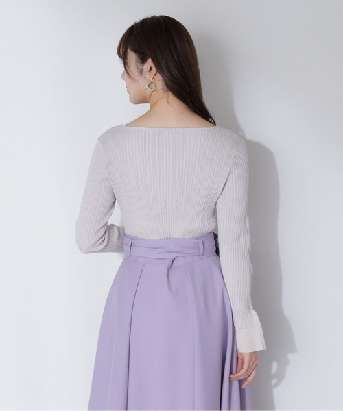 PROPORTION BODY DRESSING（プロポーションボディドレッシング）の「レイヤード風フレアースリーブニット / 1213170316（ニット/セーター・レディース・ピンク/グレー/ブラック・SMALL/MEDIUM）」の5枚目の写真