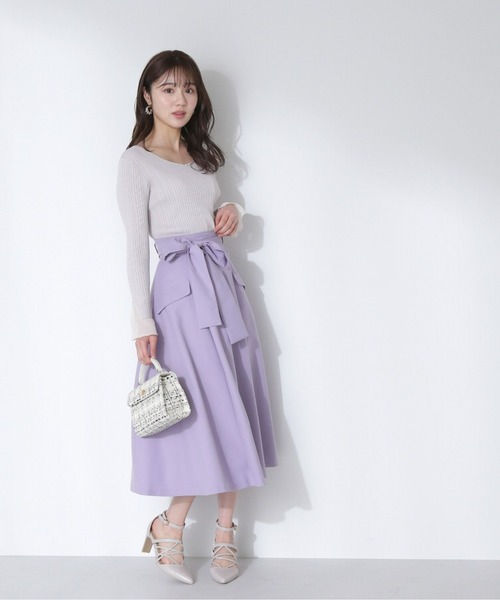 PROPORTION BODY DRESSING（プロポーションボディドレッシング）の「レイヤード風フレアースリーブニット / 1213170316（ニット/セーター・レディース・ピンク/グレー/ブラック・SMALL/MEDIUM）」の10枚目の写真