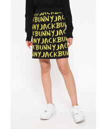 新品⭐️JACK BUNNY スカート⭐️ロゴ入り黄色 Jack Bunny!! ジャックバニー スカート イエロー×黒 裾ロゴ 内側