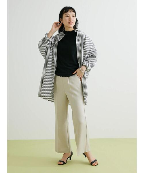 CRAFT STANDARD BOUTIQUE(クラフトスタンダードブティック)の「シアーハイネックトップス(Tシャツ/カットソー・レディース・ブラック/カーキ/オフホワイト・L/M)」の20枚目の写真