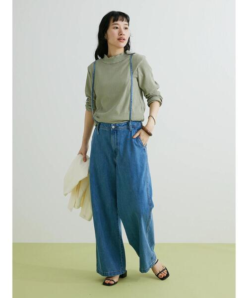 CRAFT STANDARD BOUTIQUE(クラフトスタンダードブティック)の「シアーハイネックトップス(Tシャツ/カットソー・レディース・ブラック/カーキ/オフホワイト・L/M)」の17枚目の写真