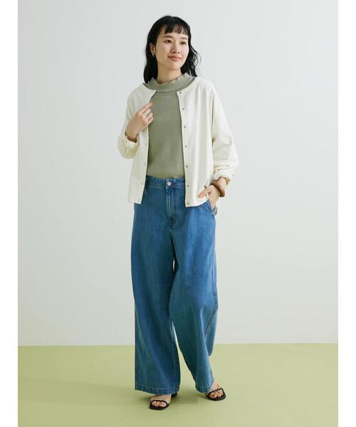 CRAFT STANDARD BOUTIQUE(クラフトスタンダードブティック)の「シアーハイネックトップス(Tシャツ/カットソー・レディース・ブラック/カーキ/オフホワイト・L/M)」の16枚目の写真