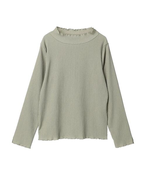 CRAFT STANDARD BOUTIQUE(クラフトスタンダードブティック)の「シアーハイネックトップス(Tシャツ/カットソー・レディース・ブラック/カーキ/オフホワイト・L/M)」の15枚目の写真
