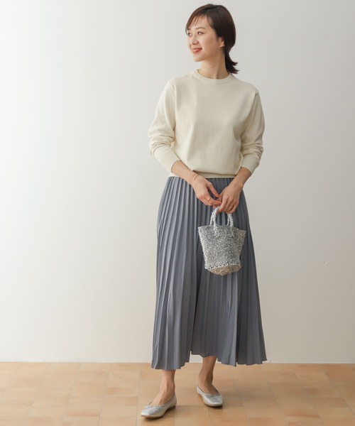 URBAN RESEARCH DOORS(アーバンリサーチドアーズ)の「オーガニックコットンクルーネックプルオーバー(ニット/セーター・レディース・ピンク/ネイビー/グリーン系その他/オフホワイト・MEDIUM)」の16枚目の写真