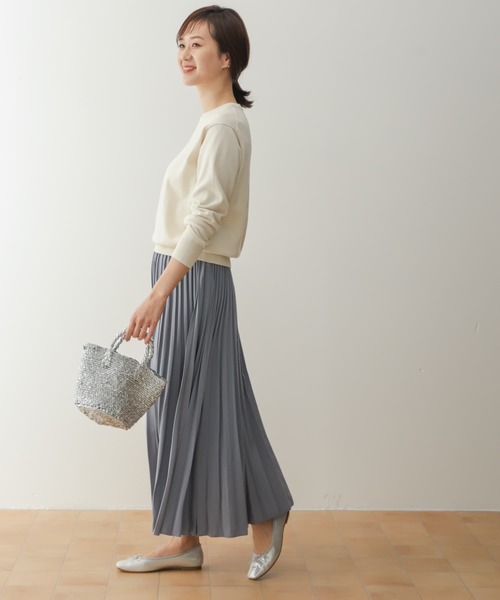 URBAN RESEARCH DOORS(アーバンリサーチドアーズ)の「オーガニックコットンクルーネックプルオーバー(ニット/セーター・レディース・ピンク/ネイビー/グリーン系その他/オフホワイト・MEDIUM)」の17枚目の写真