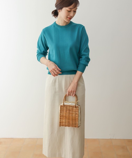 URBAN RESEARCH DOORS(アーバンリサーチドアーズ)の「オーガニックコットンクルーネックプルオーバー(ニット/セーター・レディース・ピンク/ネイビー/グリーン系その他/オフホワイト・MEDIUM)」の22枚目の写真