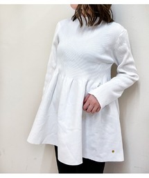 【Dignite collier/ディニテコリエ】ラッフルリブプルオーバーニット