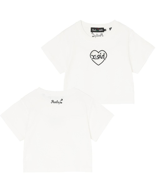 完売必須 X-girl×Peels HOLLOW PATCH S/S CROPPED TEE ロゴ◎ X-girl（エックスガール）の「X-girl × Peels HOLLOW PATCH S/S