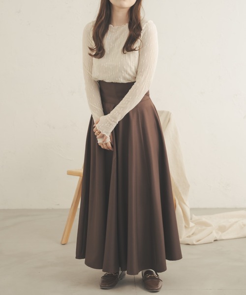 Ambre Neige(アンブルネージュ)の「花柄メロー指穴トップス/【WEB/EC限定商品】(Tシャツ/カットソー・レディース・ライトブラウン/アイボリー/ベージュ/ライトグリーン・FREE)」の9枚目の写真