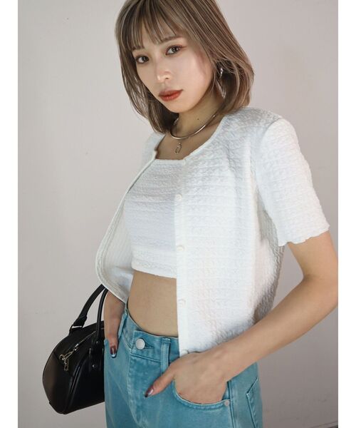 EMODA（エモダ）の「コンパクトカーディガンツインセット（アンサンブル・レディース・ホワイト/ブラック/グリーン/その他/その他1・FREE）」の11枚目の写真