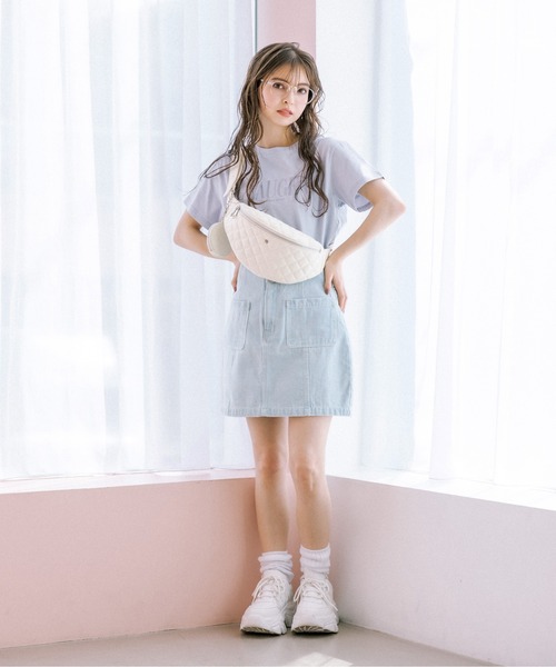 OLIVE des OLIVE（オリーブデオリーブ）の「PLAYFUL Tシャツ　1031060210（Tシャツ/カットソー・レディース・スミクロ/イエロー/オフホワイト/サックスブルー/ピンク・FREE）」の8枚目の写真