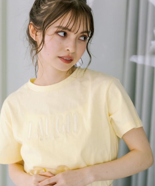 OLIVE des OLIVE（オリーブデオリーブ）の「PLAYFUL Tシャツ　1031060210（Tシャツ/カットソー・レディース・スミクロ/イエロー/オフホワイト/サックスブルー/ピンク・FREE）」の10枚目の写真