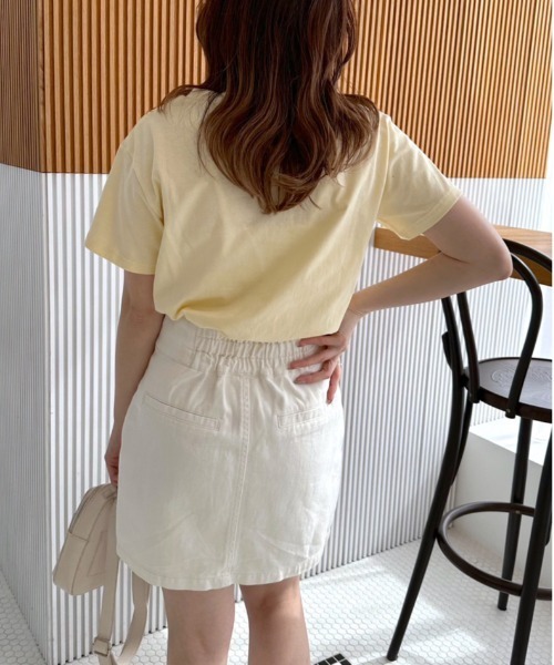 OLIVE des OLIVE（オリーブデオリーブ）の「PLAYFUL Tシャツ　1031060210（Tシャツ/カットソー・レディース・スミクロ/イエロー/オフホワイト/サックスブルー/ピンク・FREE）」の16枚目の写真