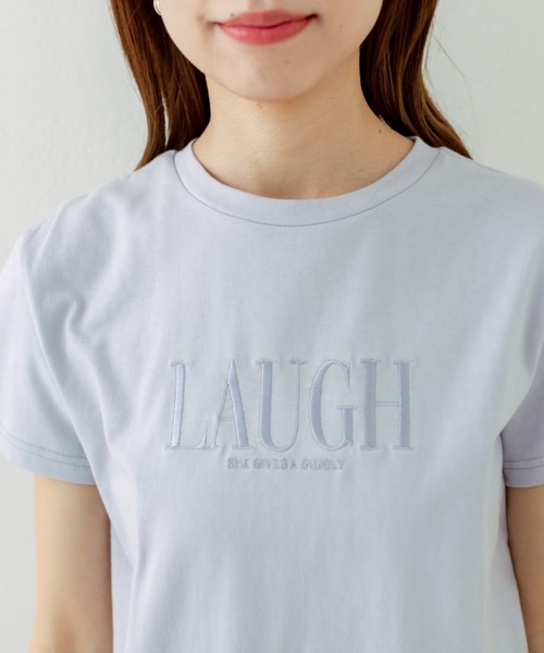 CLOTH & CROSS【COFFEE】 ロゴTシャツ （オリーブ） ベアピグメントプリントロングスリーブTシャツ