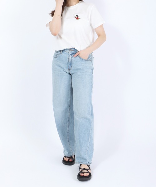 Salong hameu(サロン ハミュー)の「クレヨンしんちゃん キャラクタープリント&ワンポイント刺繍Tシャツ(Tシャツ/カットソー・レディース・ピンク/ブラウン/オフホワイト/ブルー・M/L)」の8枚目の写真