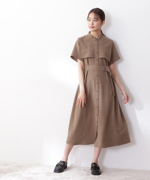 N.（N. Natural Beauty Basic）（エヌエヌナチュラルビューティーベーシック）の「◆スクエアケープシャツワンピース（シャツワンピース・レディース・ブルー/モカ/オフホワイト・MEDIUM）」の13枚目の写真