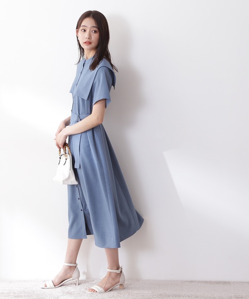 N.（N. Natural Beauty Basic）（エヌエヌナチュラルビューティーベーシック）の「◆スクエアケープシャツワンピース（シャツワンピース・レディース・ブルー/モカ/オフホワイト・MEDIUM）」の18枚目の写真