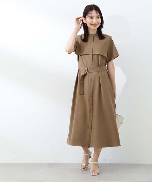 N.（N. Natural Beauty Basic）（エヌエヌナチュラルビューティーベーシック）の「◆スクエアケープシャツワンピース（シャツワンピース・レディース・ブルー/モカ/オフホワイト・MEDIUM）」の7枚目の写真