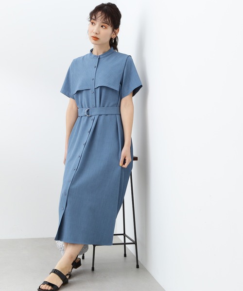 N.（N. Natural Beauty Basic）（エヌエヌナチュラルビューティーベーシック）の「◆スクエアケープシャツワンピース（シャツワンピース・レディース・ブルー/モカ/オフホワイト・MEDIUM）」の11枚目の写真