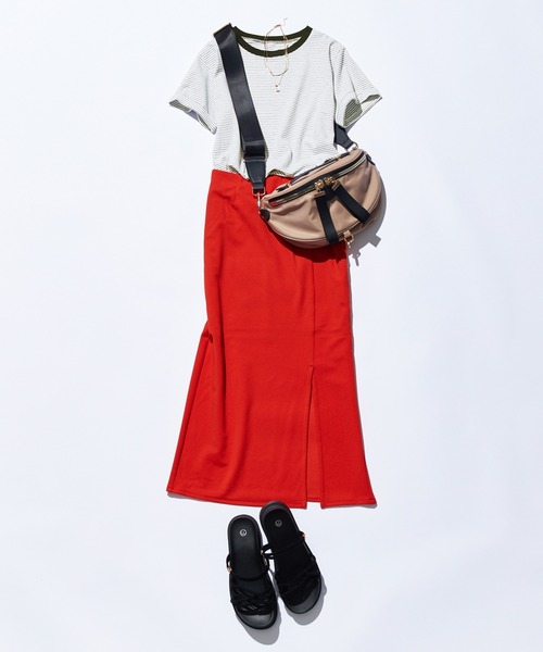 CHAN ME(チャンミ)の「細ボーダー半袖Tシャツ(Tシャツ/カットソー・レディース・ブラック/ホワイト・MEDIUM/LARGE/X-LARGE)」の16枚目の写真