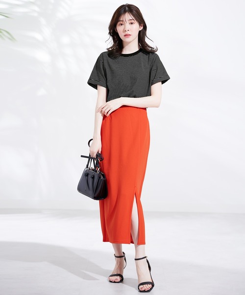 CHAN ME(チャンミ)の「細ボーダー半袖Tシャツ(Tシャツ/カットソー・レディース・ブラック/ホワイト・MEDIUM/LARGE/X-LARGE)」の22枚目の写真