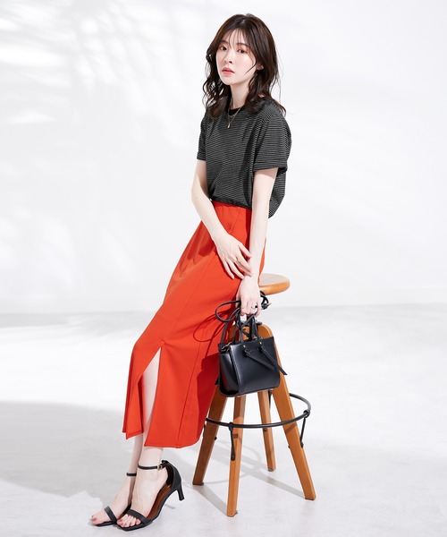 CHAN ME(チャンミ)の「細ボーダー半袖Tシャツ(Tシャツ/カットソー・レディース・ブラック/ホワイト・MEDIUM/LARGE/X-LARGE)」の13枚目の写真