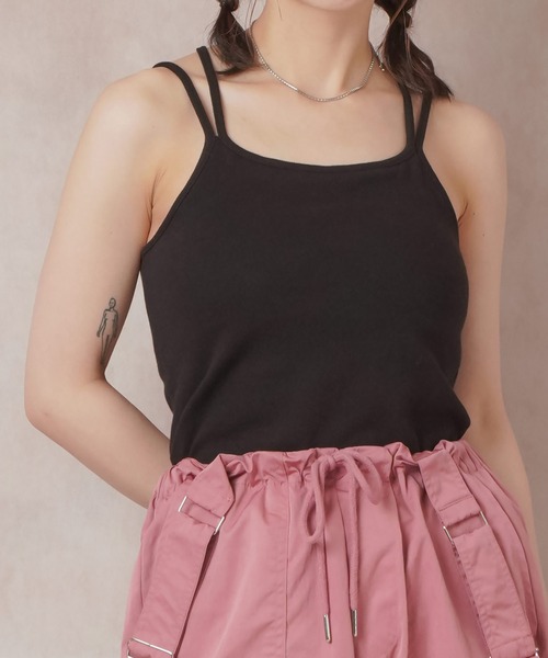 Lull（ルル）の「【Lull / ルル】リサイクルコットン カップ付きキャミソール（タンクトップ・レディース・ブラウン/ホワイト/ブラック/ブルー・ONESIZE）」の20枚目の写真