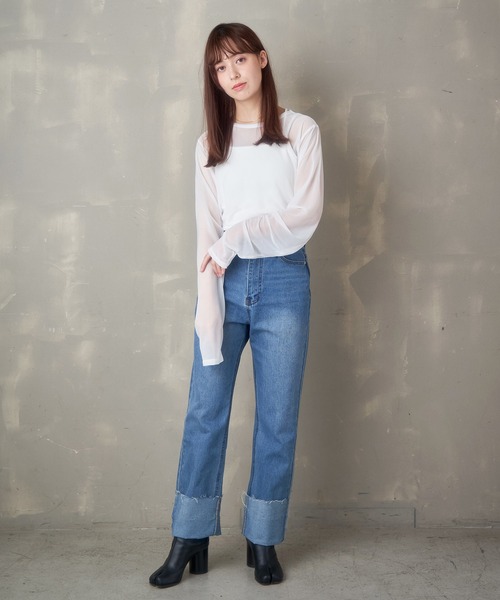 Lull（ルル）の「【Lull / ルル】リサイクルコットン カップ付きキャミソール（タンクトップ・レディース・ブラウン/ホワイト/ブラック/ブルー・ONESIZE）」の6枚目の写真